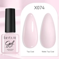 LILY'CUTE Light Pink Gel Polish X074 showing glossy and matte top coat effects - Light Pink (74)