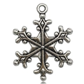 Vintage silver snowflake pendant DIY alloy jewelry accessory with circular hanging loop - Snowflake Type E