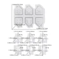 Tabla de tallas detallada para moldes de silicona de 6 casas con patrones festivos DIY - D5988-Molde de Silicona de 6 Cavidades Casa
