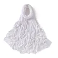 Close-up of pure white jersey cotton hijab showing soft texture and natural drape - Pure White (#50)