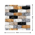 Self-adhesive 3D marble texture PVC wall sticker in 30x30cm hexagon mosaic design - 532-Hexagon Mixed Stone