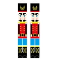 Vertical festive nutcracker soldier banners in vibrant red and blue for holiday decoration - XS-29 Colorful Nutcracker Soldier