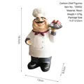 Kochfigur aus Harz mit Obstteller (Melone und Trauben), Höhe 18,5 cm, Dekofigur - 150402 Obstplatte Chef