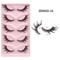 Dramatic cat-eye false eyelashes 3DMAO-16 with dense black band 5 pairs set - 3DMAO-16