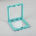 Mint green PE film jewelry display box in square shape for rings and pins - Tiffany Blue; 7*7*2