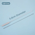 Reusable 0.8cm transparent Tritan straw set with light grey silicone tip and brush - Light Gray