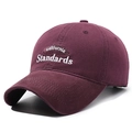 Casquette de baseball classique bordeaux en coton avec broderie California Standards blanche - Réglable / Bordeaux