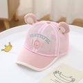 Pink mesh toddler baseball cap with cute bear ears and beautiful embroidery detail - 48-52cm / Style 2 Pink
