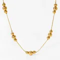Elegante goldene Schlangenkette mit fünf Gruppen von abgestuften Metallperlen für Damen - Gold (KDD926)