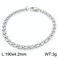Polished silver stainless steel H-link chain bracelet with lobster clasp for women - Silver H-Link Chain (KB189678-Z)