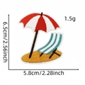 Detailed close-up of beach theme embroidery patch with 6.5x5.8cm size dimensions - Beach Theme Sign (21#)