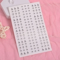 Silver self-adhesive facial rhinestones stickers in round and teardrop shapes - Transparent Waterdrop