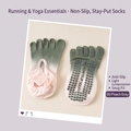 Non-slip peach grey gradient yoga five-toe socks with breathable cutout design - 36-42 / Peach Grey Gradient