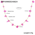 Collana in pietra naturale rosa e acciaio inossidabile oro con misure di 38+5cm - Collana / Rosa