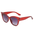 Occhiali da sole cat-eye oversize retrò con montatura rossa trasparente e lenti sfumate viola - Cornice Rossa Grigio Sfumato