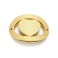 Conector ovalado dorado con corazón calado de acero de titanio para joyería artesanal - Estilo Corazón Ovalado (KLJ2660-Z) / Dorado