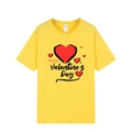 Bright yellow Valentine's Day T-shirt with a red heart and Happy Valentine's Day print - Yellow (Valentine's Day Print)