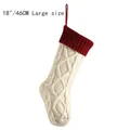 18-inch large cream and red cable knit Christmas stocking with hanging loop - 18 Inch / 46CM Large / Ivory & Burgundy