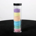 Nahtlose elastische Haargummis in Macaron-Farben in einer transparenten Vorratsflasche - 20 Stück/Rohr / Hellfarben Mix