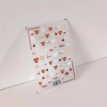 Adesivi per unghie 5D con motivi a cuore e cupcake nei toni del rosso e del beige - TS-2169 Bean Paste Honey Heart
