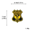 Shield embroidered military patch in black and yellow with winged star and text - GZ-0015 (Black Yellow Shield Wing Star)