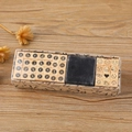 Vintage houten stempelset met kleine letters en symbolen inclusief zwart inktkussen - 40 Stuks Kleine Letters