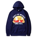 Dark blue oversized hoodie with Gulf of Mexico print in a minimalist flat lay style - Navy Blue