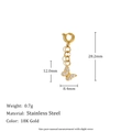 Detailed 18K gold plated stainless steel butterfly pendant with small crystals measurements - Butterfly Hollow Rhinestone Style (E6992)