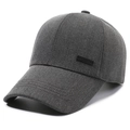 Gorra de béisbol de sarga gris oscuro para hombre con detalle de logo metálico - Ajustable / Gris