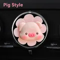 Cute pink pig car vent clip air freshener decoration for automotive interiors - Pink Pig Flower (2238-1)