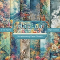 Marina 6x6 inch vintage scrapbooking paper pad with 24 ocean themed patterned sheets - R2571 24 Sheets