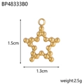 Pendentif étoile doré en acier inoxydable avec design perlé pour création de bijoux - BP48333B0-Étoile en perles dorées