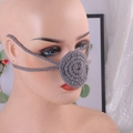 Grey handmade crochet nose warmer knitted for winter protection and fun parties - 5CM Diameter / Dark Gray