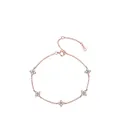 Elegant rose gold S925 silver bracelet featuring sparkling clover charms and zircons - 925 Silver / Rose Gold