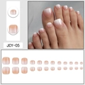French gradient press-on toenails kit in natural pink and white with glossy finish - Glue Type / French Gradient (JCY-05)