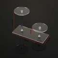 3-tier clear acrylic tiered display stand with round platforms and dimensions - 2-Round Long Display Stand / Clear