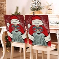 Housses de chaise de Noël rouges avec Père Noël et motif Ho Ho pour décoration de fête - Père Noël à Pois Rouges (YTM2-4)