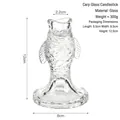 Portavelas de vidrio de lujo francés en forma de carpa, 12cm alto y base de 8cm - Portavelas de cristal carpa / Altura 12cm/Base 8cm