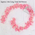 Guirnalda de flores de cerezo rosa oscuro, 1.8m de largo con 256 flores decorativas - 256 Flores Cerezo / Rosa oscuro