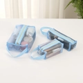 Lot de 3 organiseurs de voyage en maille bleue de tailles variées avec fermetures éclair - Ensemble d'outils combo / Bleu