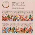Weihnachtliches PET-Klebeband mit Weihnachtsmann- und Rentier-Motiven für DIY-Basteln - Weihnachtsgeschenk