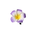 Sweet purple and yellow plumeria flower hair clip for beach vacation hairstyles - 6cm / Purple