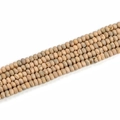 Detail van matte lichtbruine geode agaat heishi kralen voor doe-het-zelf sieraden - 4*6mm Abacus kralen (45 stuks, 200mm lengte) / Wijngeel