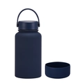 Botella térmica 650ml azul marino mate de acero inoxidable con base de silicona - 650ml / Azul Índigo