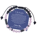 Rosa Kristallperlen Morse-Code Armband für Tochter mit inspirierender Karte - Tochter Stil