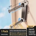 Porta grucce retrattile grigio canna di fucile con ventosa e design pieghevole a 90 gradi - Doppia asta / Canna Di Fucile