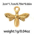 Polished gold 304 stainless steel honey bee pendant for DIY jewelry making 2x1.7cm - Gold Bee (TP0416)