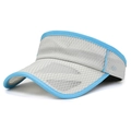 Breathable sky blue and light grey sun visor mesh cap for children outdoor activities - Adjustable (52-56cm) / Light Gray