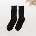 Calcetines de algodón negro con textura de canalé y estilo minimalista japonés para mujer - Talla única / Negro