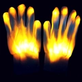 Glow-in-the-dark knitted gloves with vibrant orange LED lights on fingers and palm - Yellow Light (1 Piece)